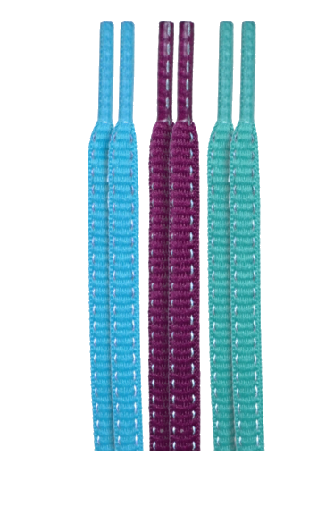 10 Seconds® Reflexall® Athletic Oval Laces | Teal/Fuchsia/Electric Green Multi-Pack