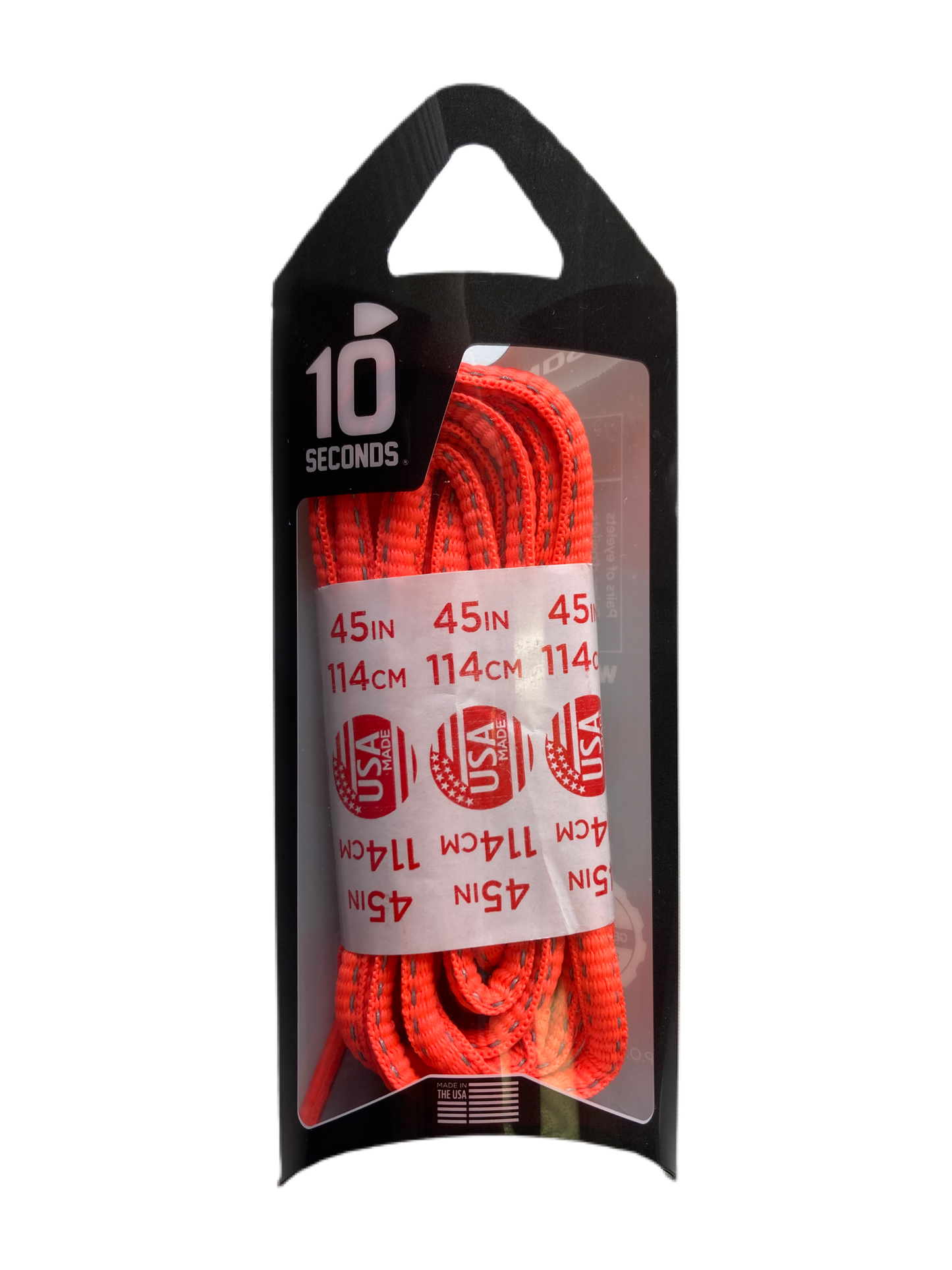 10 Seconds ® Reflexall ® Athletic Oval Laces | Hot Red Reflective