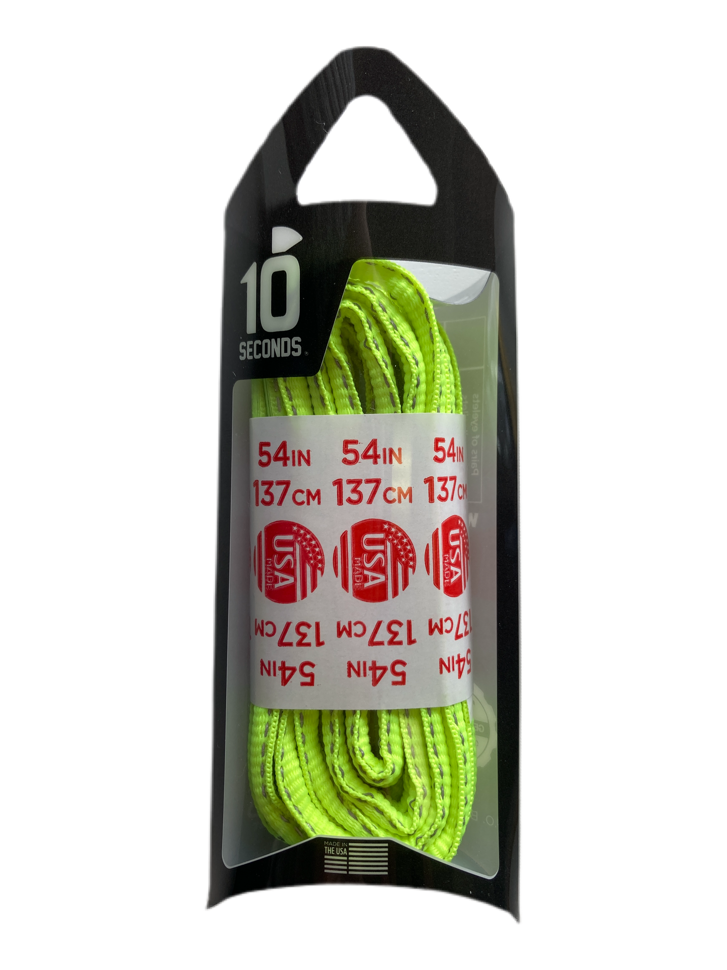 10 Seconds ® Reflexall ® Athletic Oval Laces | Neon Yellow Reflective
