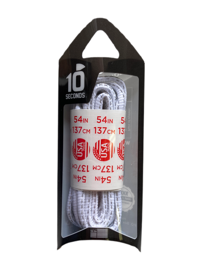10 Seconds ® Reflexall ® Athletic Oval Laces |  White Reflective