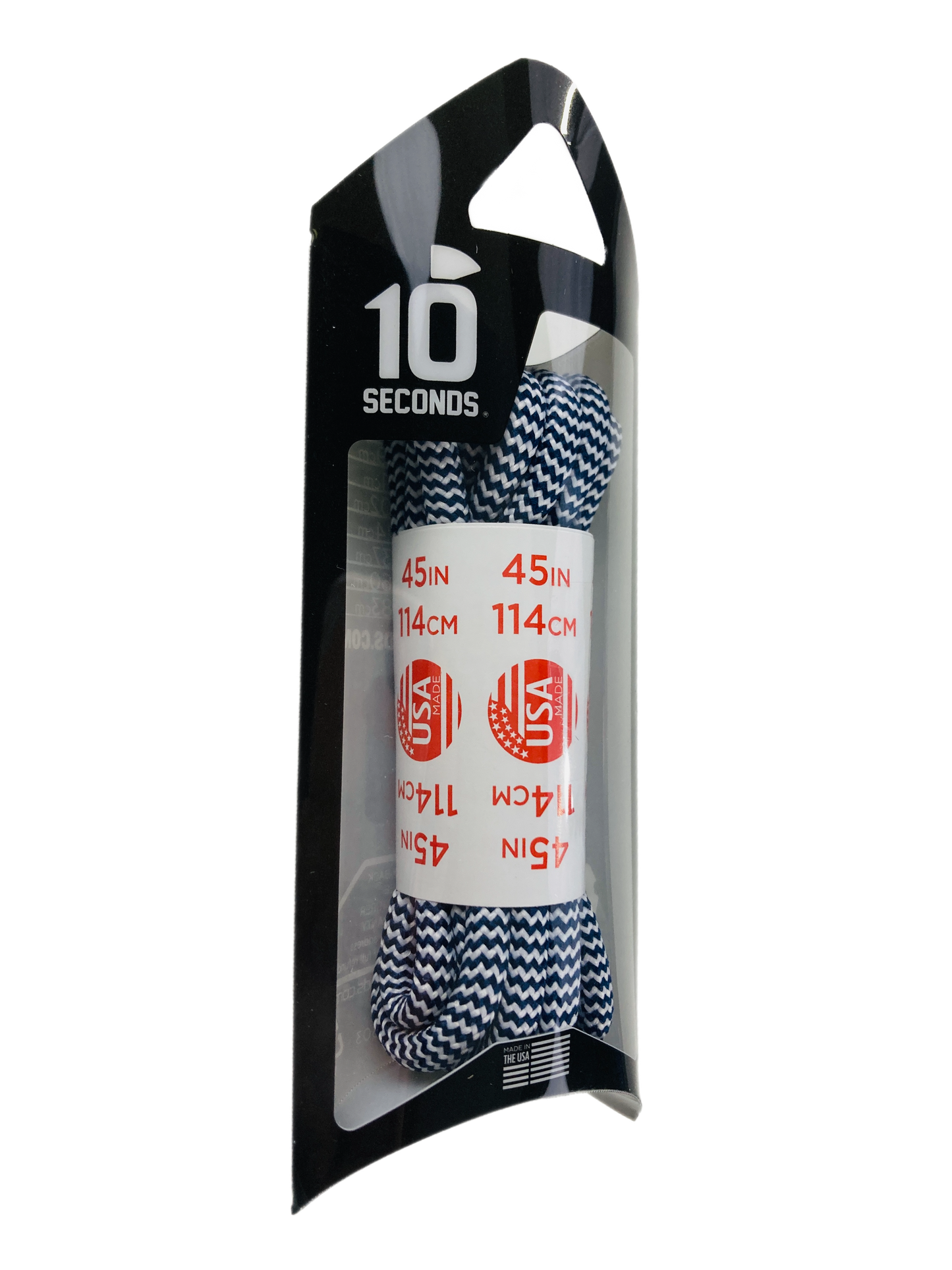 10 Seconds ® Athletic Jumbo Round Laces | Navy/White Herringbone