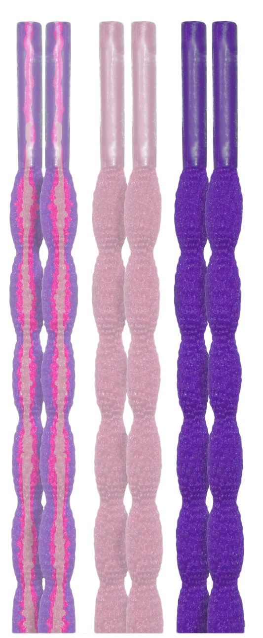 10 Seconds ® Athletic Bubble Laces | Multi/Pink/Purple - 3 Pack