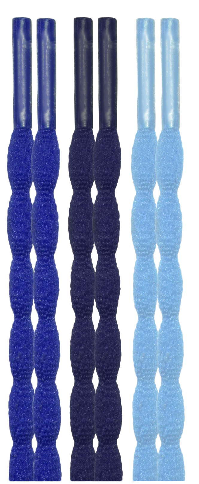 10 Seconds ® Athletic Bubble Laces | Royal Blue/Navy/Carolina Blue - 3 Pack