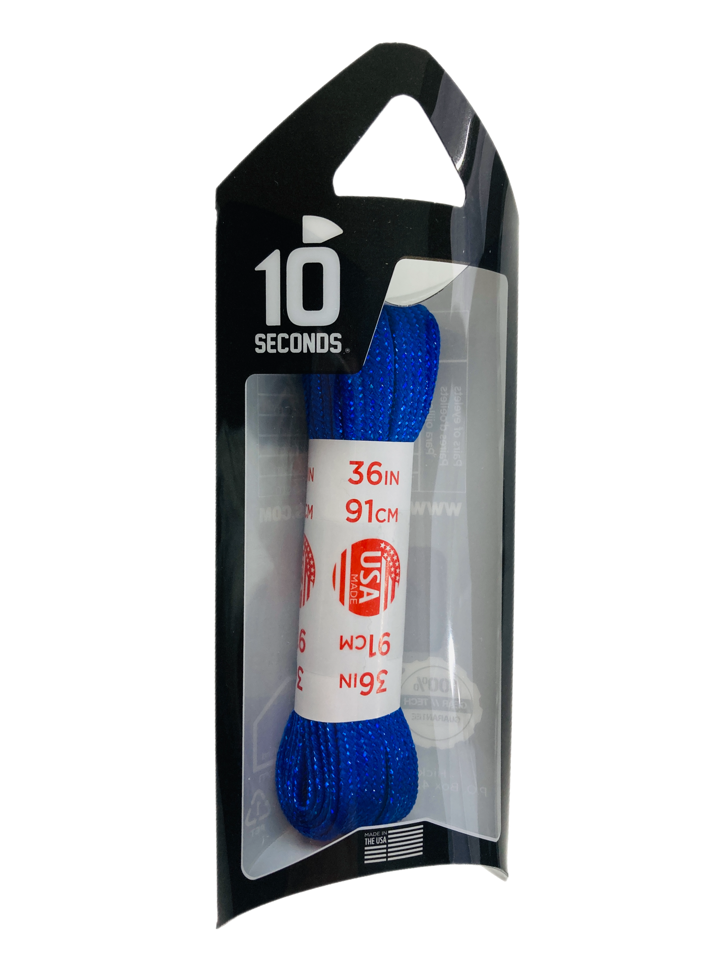 10 Seconds ® Athletic Flat Laces | Royal Blue Sparkle