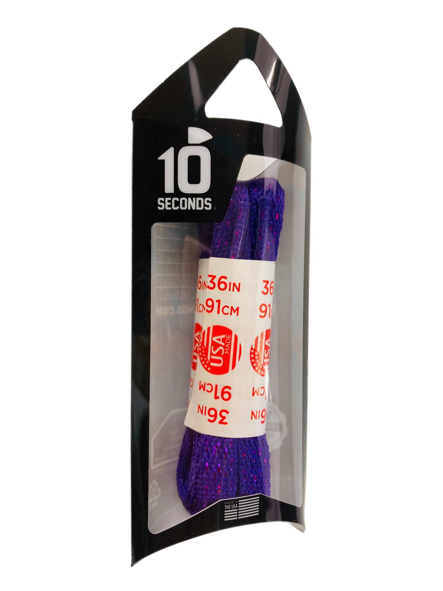 10 Seconds ® Athletic Flat Laces | Purple Sparkle
