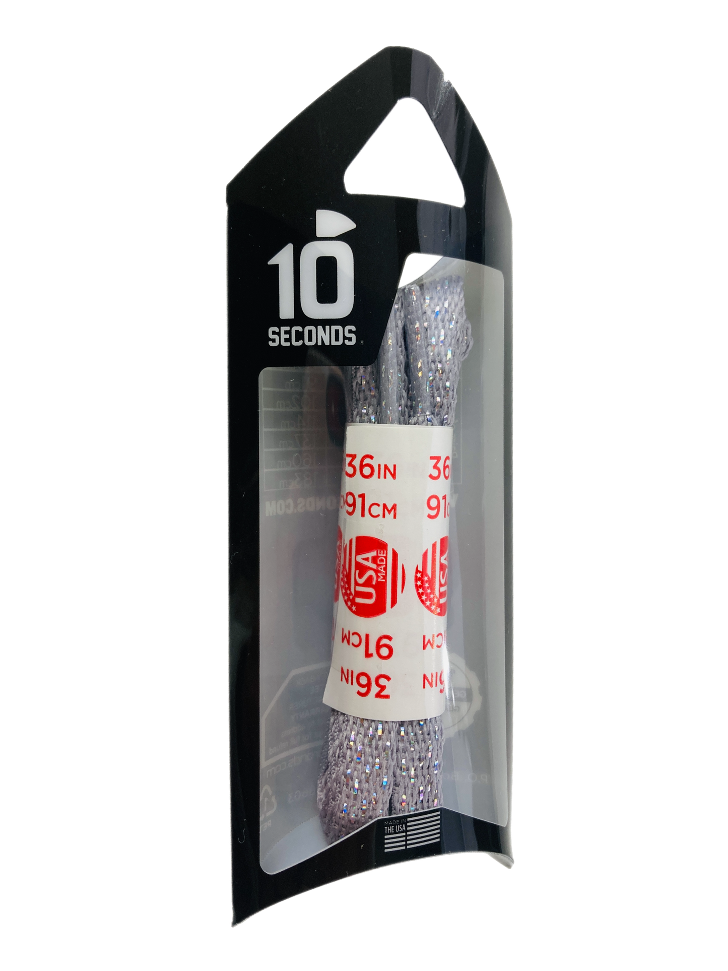 10 Seconds ® Athletic Flat Laces | Ultra Grey Sparkle