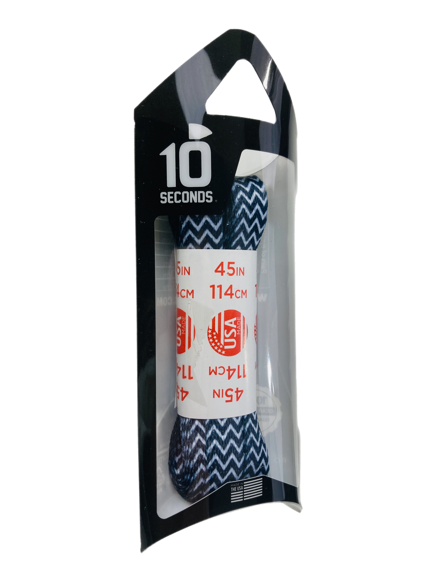 10 Seconds ® Athletic Printed Laces | White/Black Chevron