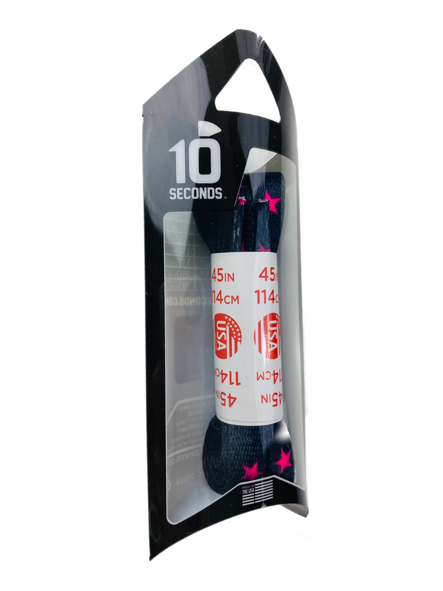 10 Seconds ® Athletic Printed Laces | Black/Pink Star