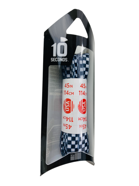 10 Seconds ® Athletic Printed Laces | Black/White Checkerboard