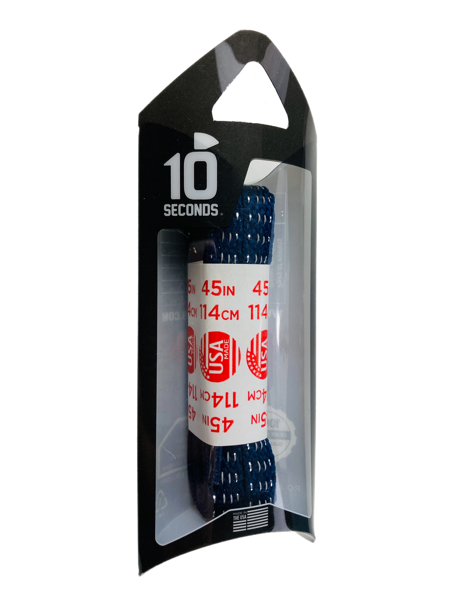 10 Seconds ® Reflexall ® Athletic Flat Laces | Navy Reflective