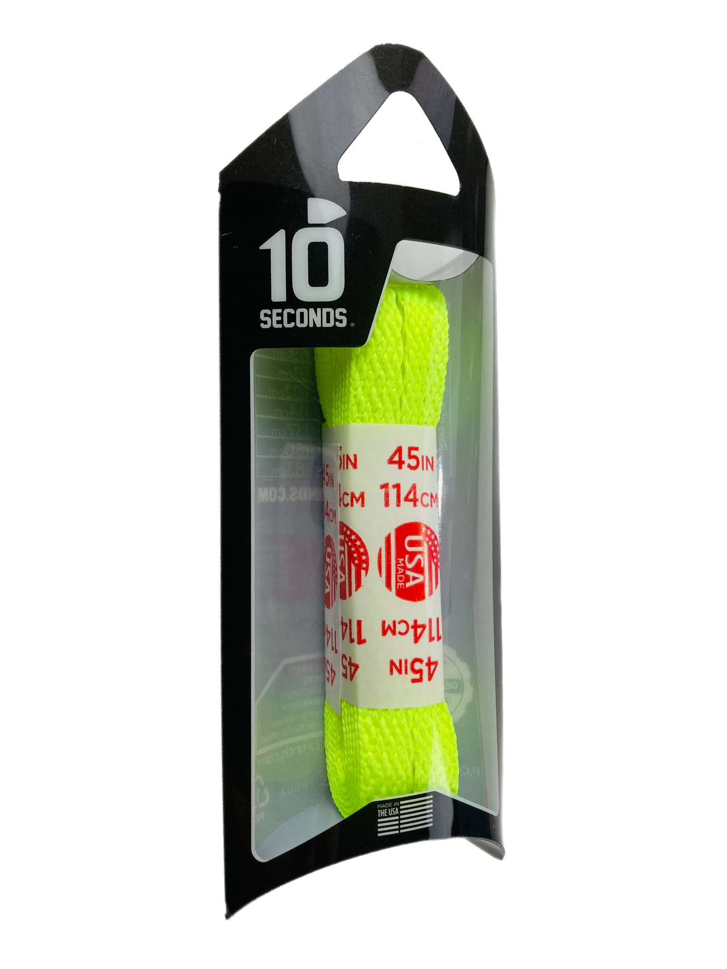 10 Seconds ® All-Pro ® Athletic Flat Laces | Neon Yellow