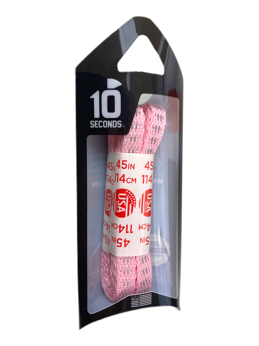 10 Seconds ®  Reflexall ® Athletic Flat Laces | Pink Reflective