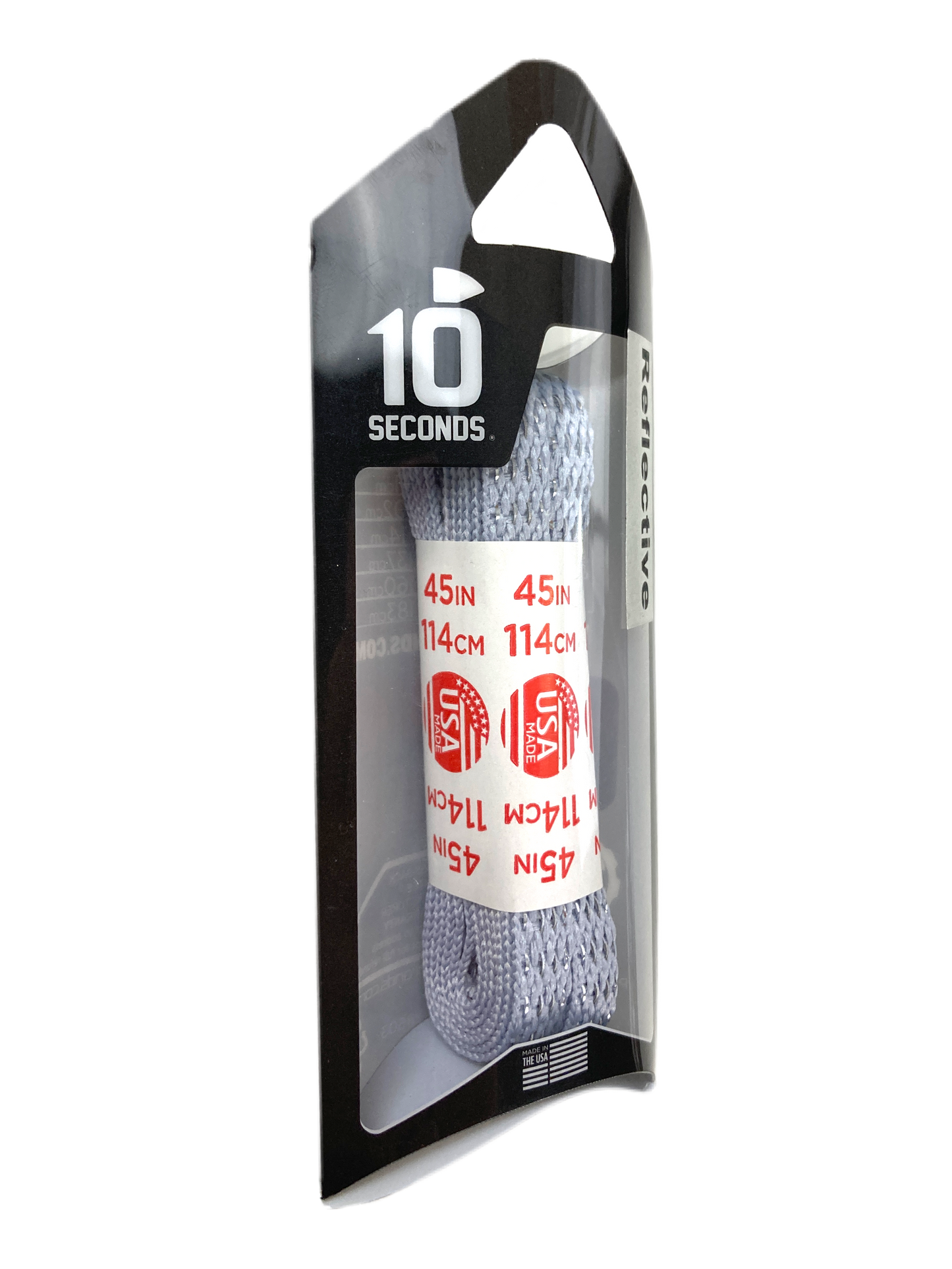 10 Seconds ® Reflexall ® Athletic Flat Laces | Silver Reflective