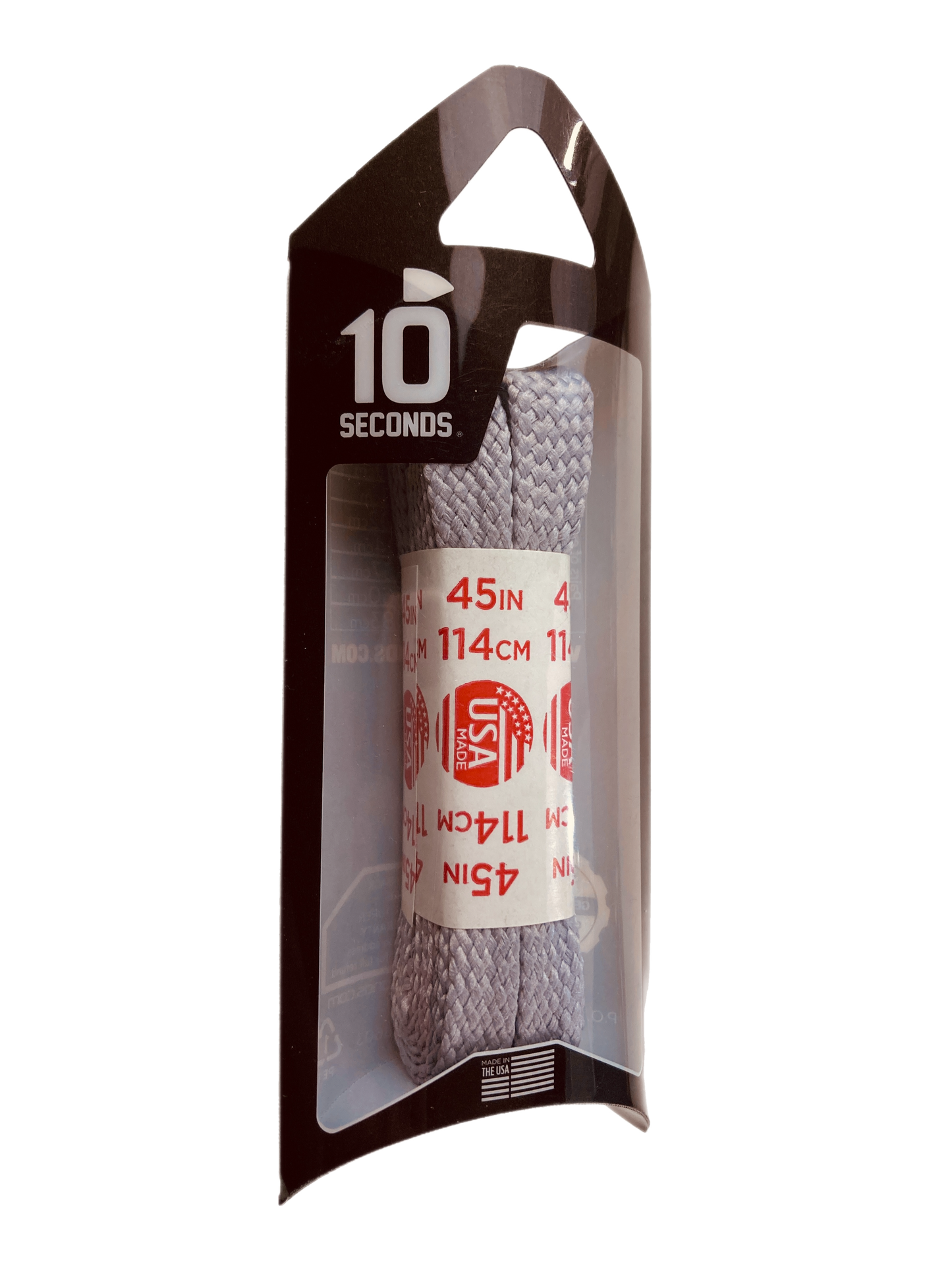 10 Seconds ® Athletic Flat Tubular Laces | Classic Grey