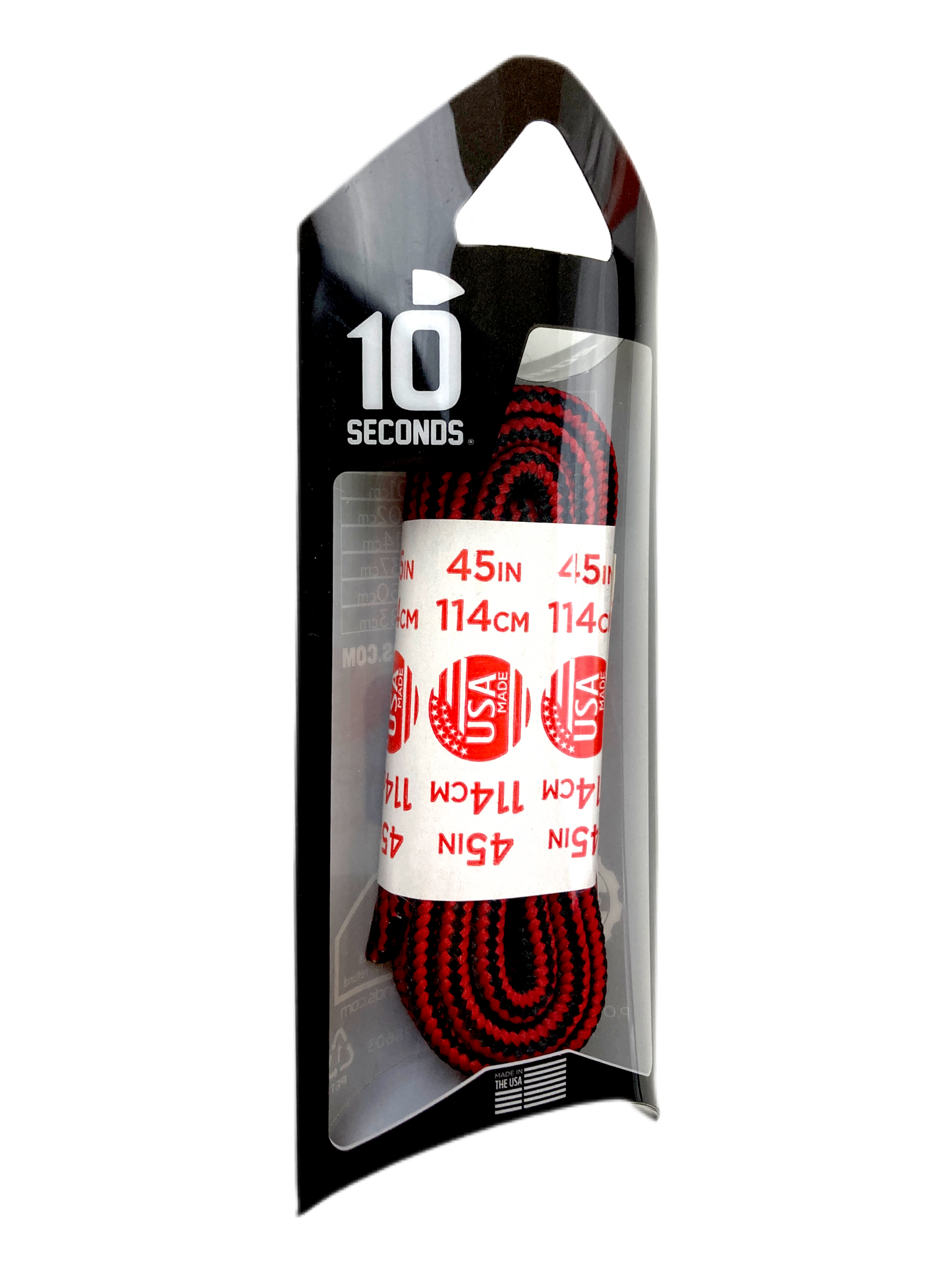10 Seconds ® Athletic Hiker Laces | Black/Red