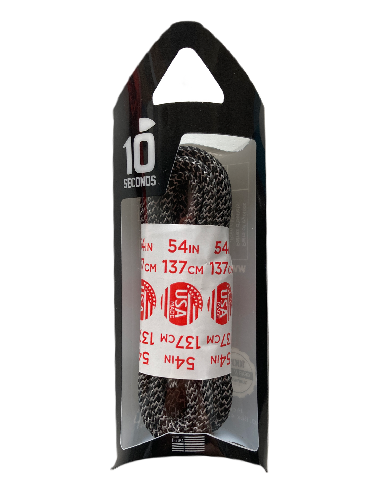 10 Seconds ® Reflexall ® Athletic Jumbo Round Laces | Black Honeycomb Reflective