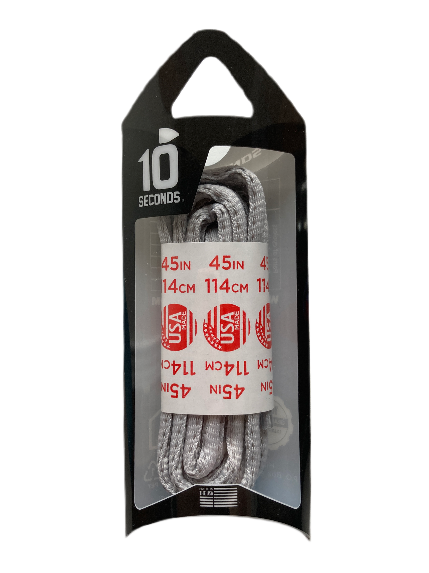 10 Seconds ® Reflexall ® Athletic Oval Laces | Classic Grey Reflective
