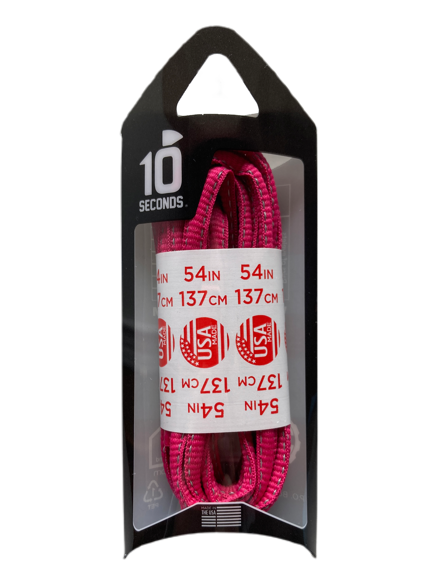 10 Seconds ® Reflexall ® Athletic Oval Laces | Fuchsia Reflective