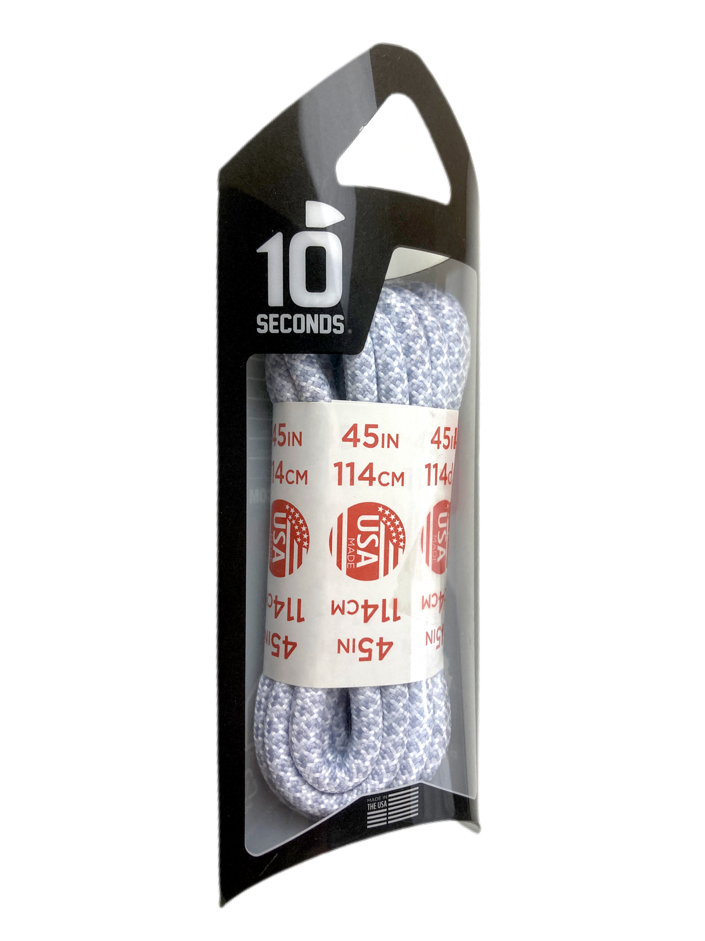 10 Seconds ® Athletic Jumbo Round Laces | Silver/White Honeycomb