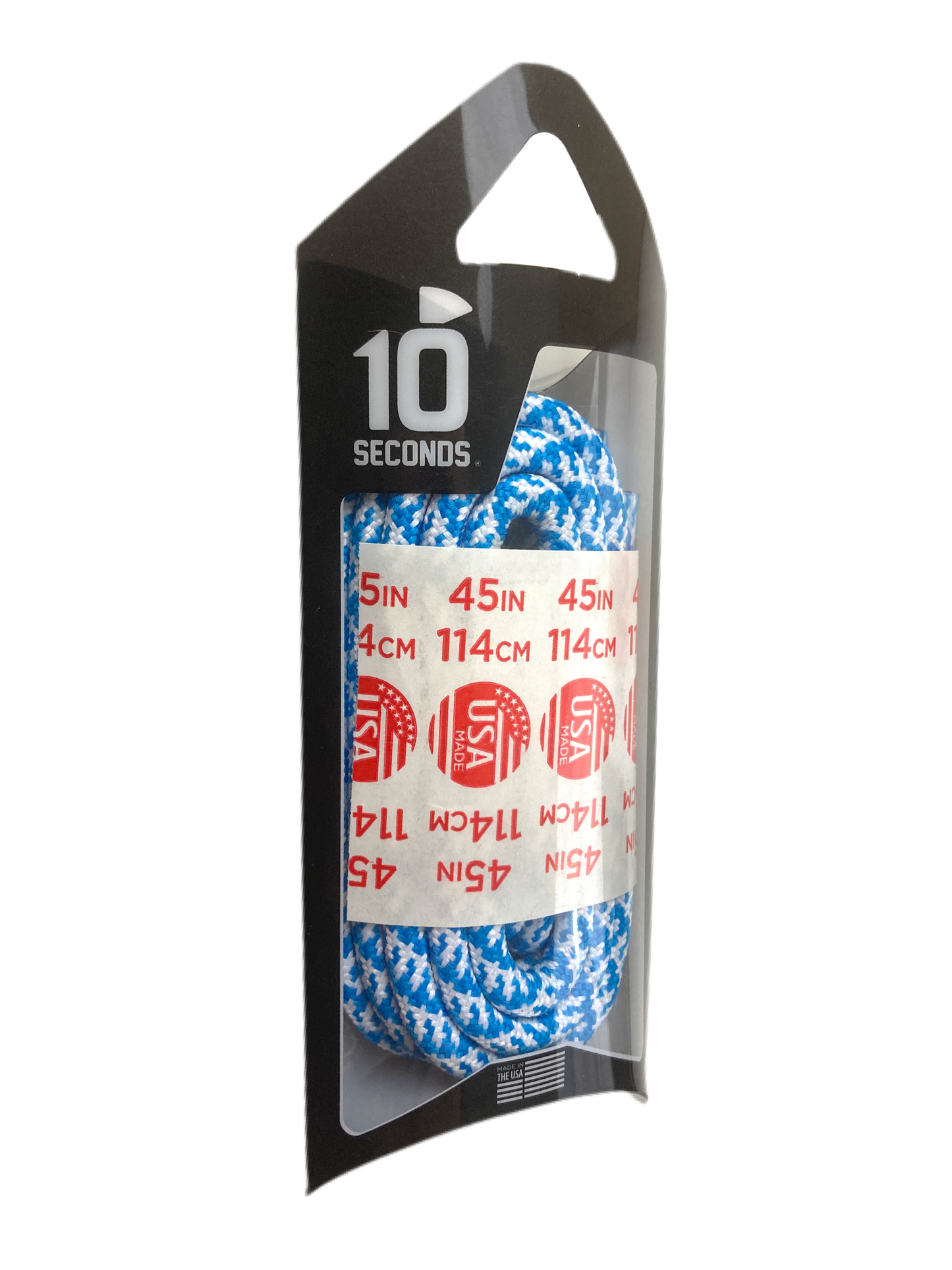 10 Seconds ® Athletic Jumbo Round Laces | Neon Blue/White Houndstooth
