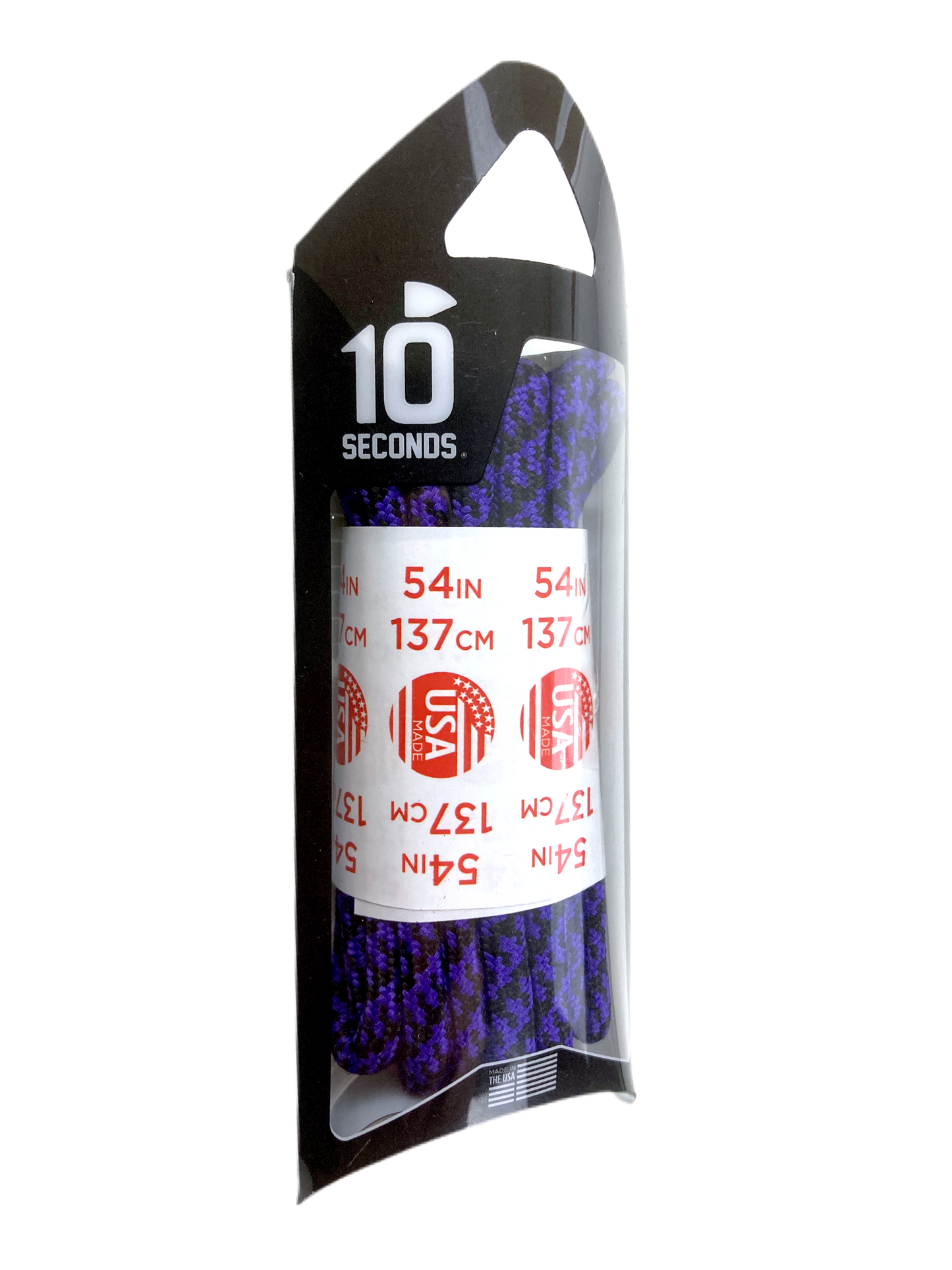 10 Seconds ® Athletic Jumbo Round Laces | Black/Purple Houndstooth