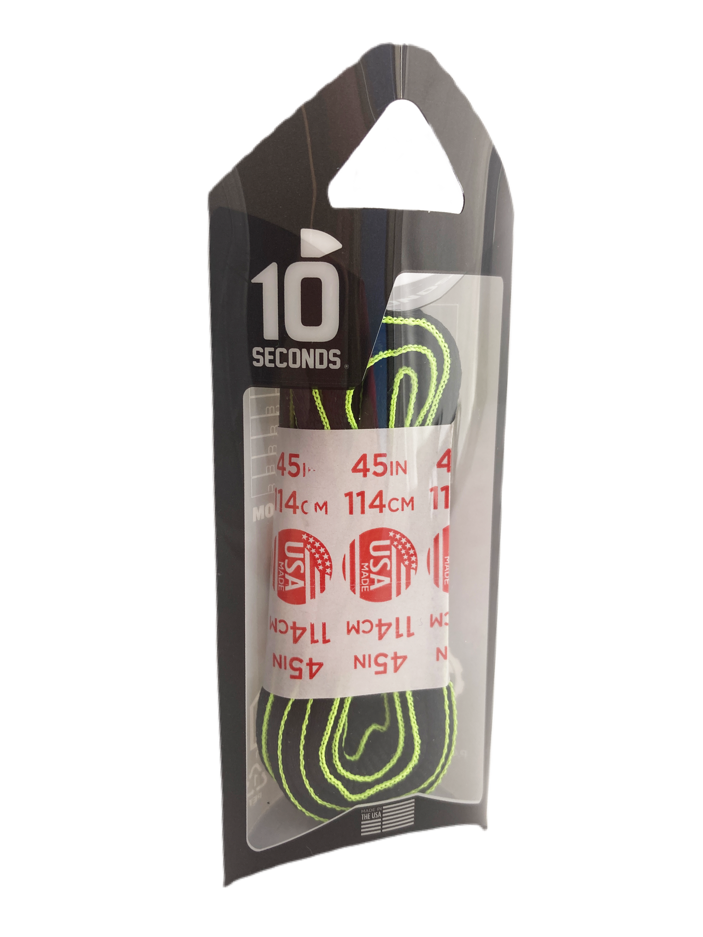 10 Seconds ® Athletic Oval Laces | Grey/Neon Yellow Piping