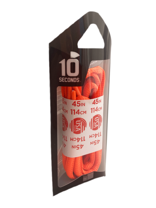 10 Seconds ® Athletic Oval Laces | Neon Orange