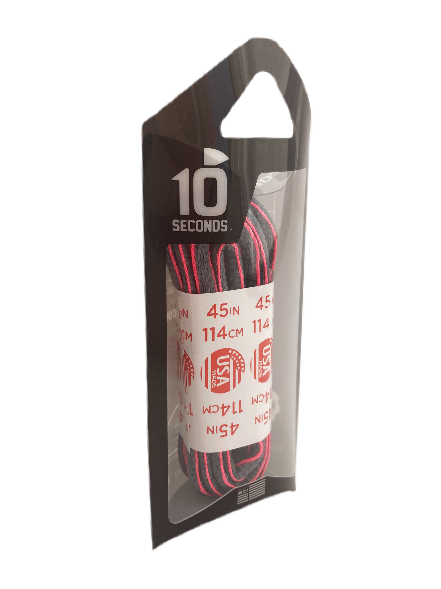 10 Seconds ® Athletic Oval Laces | Grey/Neon Pink Piping