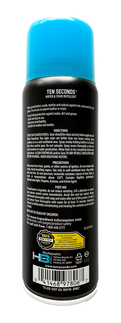 10 Seconds ® Sportline 3-N-1 Water & Stain Repellant