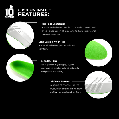 10 Seconds ® Cushion Insoles | Green