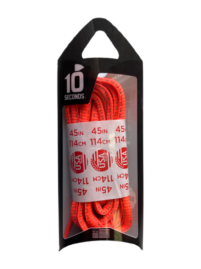 10 Seconds ® Reflexall ® Athletic Oval Laces |  Hot Red Reflective