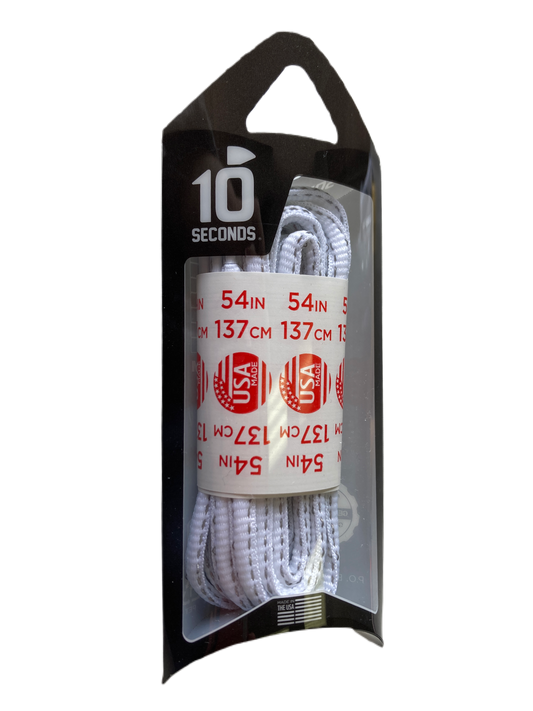 10 Seconds ® Reflexall ® Athletic Oval Laces |  White Reflective