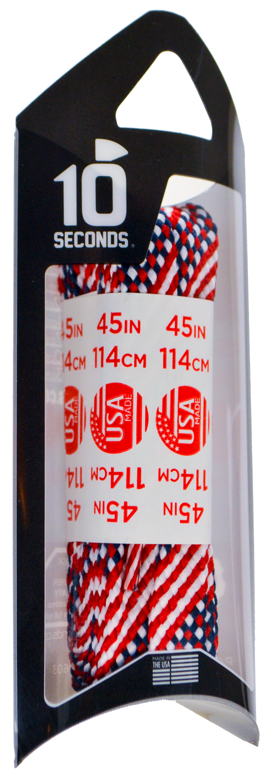 10 Seconds ® All-Pro ® Flat Laces | Stars and Stripes