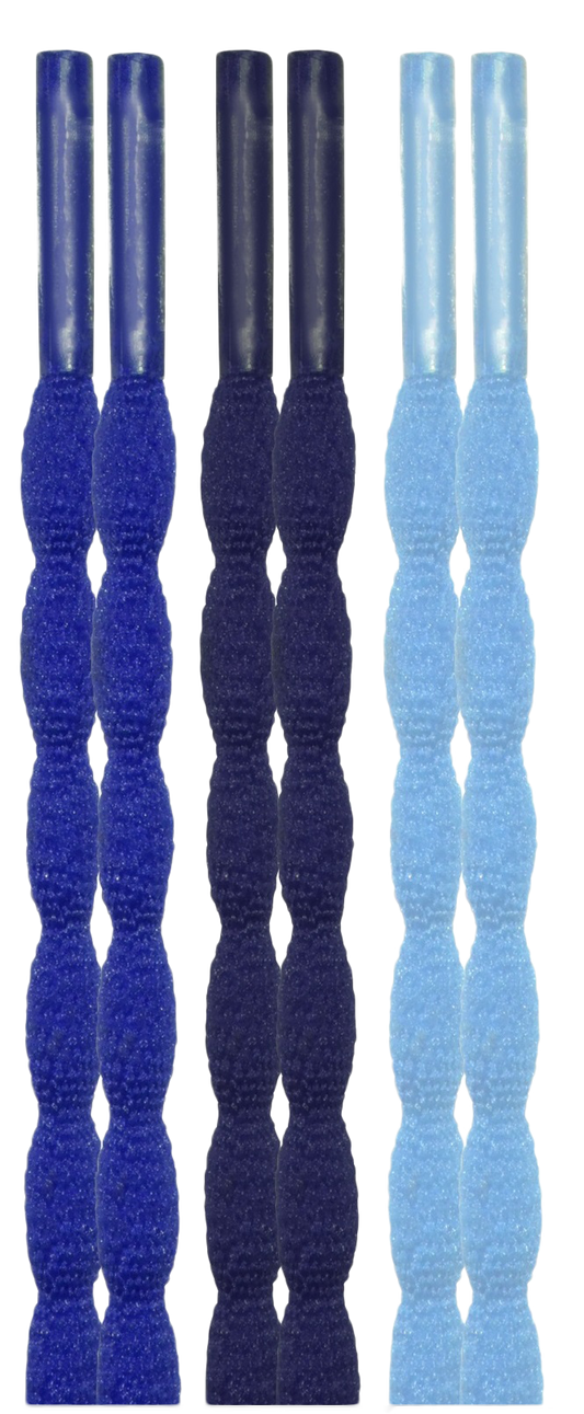10 Seconds ® Athletic Bubble Laces | Royal Blue/Navy/Carolina Blue - 3 Pack