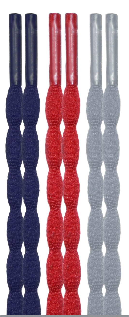 10 Seconds ® Athletic Bubble Laces | Navy/Red/Grey - 3 Pack