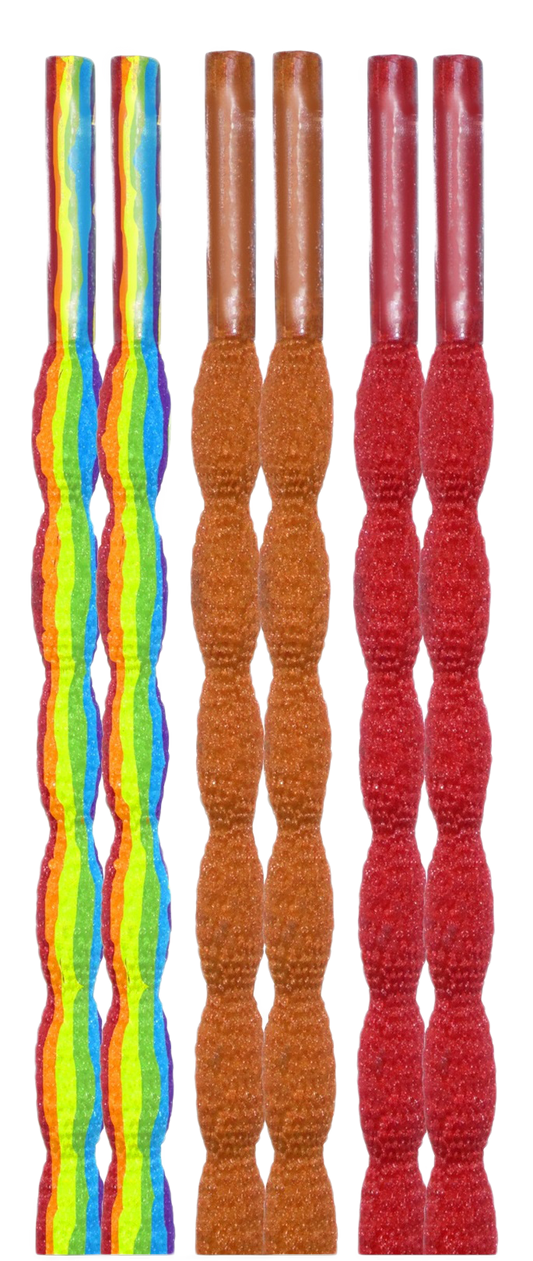 10 Seconds ® Athletic Bubble Laces | Rainbow/Burnt Orange/Red - 3 Pack