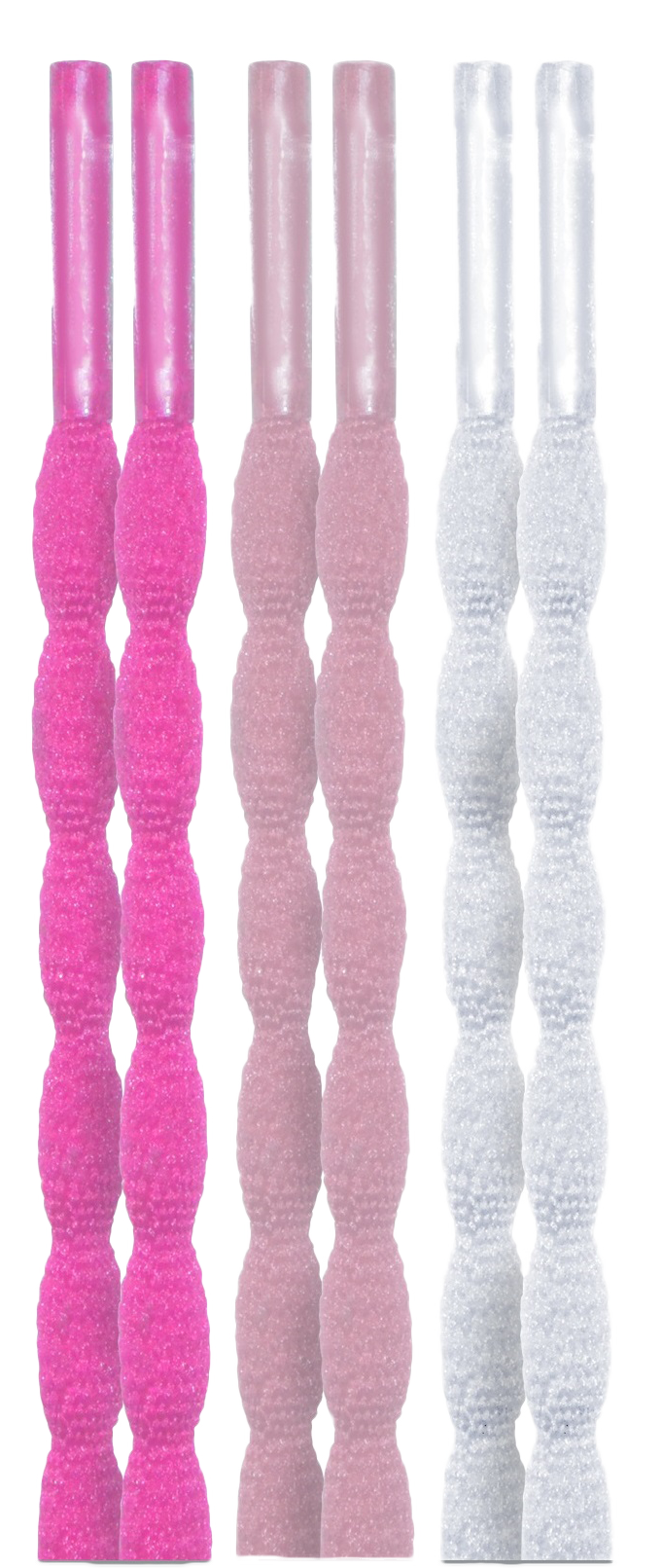 10 Seconds ® Athletic Bubble Laces | Neon Pink/Light Pink/White - 3 Pack