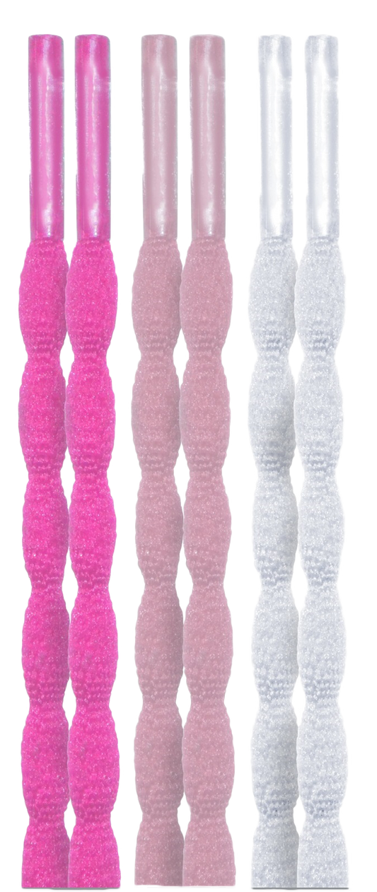 10 Seconds ® Athletic Bubble Laces | Neon Pink/Light Pink/White - 3 Pack