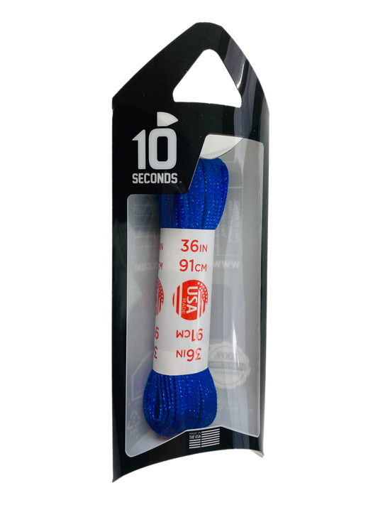 10 Seconds ® Athletic Flat Laces | Royal Blue Sparkle