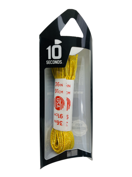 10 Seconds ® Athletic Flat Laces | Gold Sparkle