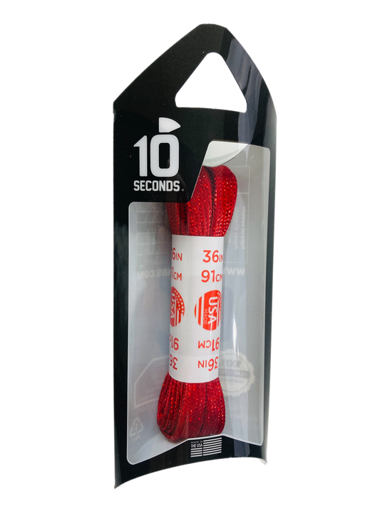 10 Seconds ® Athletic Flat Laces | Red Sparkle
