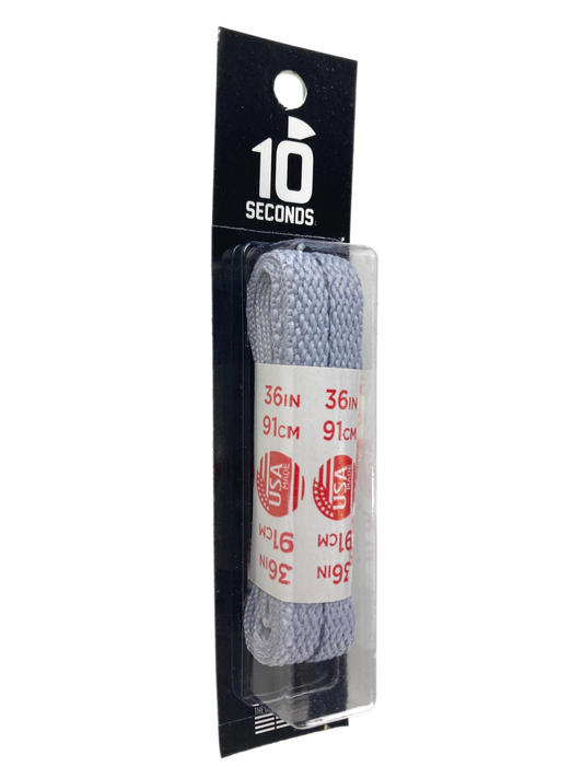 10 Seconds ® All-Pro ® Athletic Flat Laces | Silver [Blister Pack]