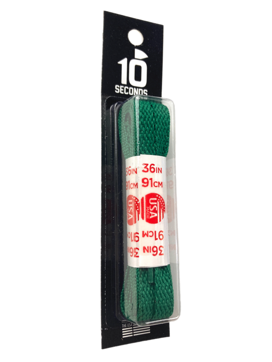 10 Seconds ® All-Pro ® Athletic Flat Laces | Kelly Green [Blister Pack]