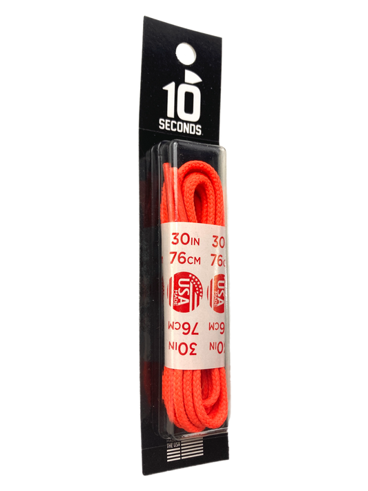 10 Seconds ® Round Dress Laces | Waxed Neon Orange