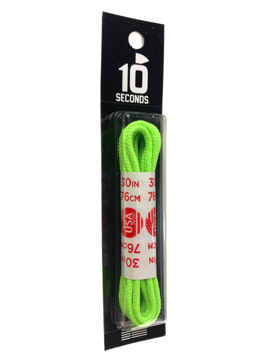 10 Seconds ® Round Dress Laces | Waxed Neon Green