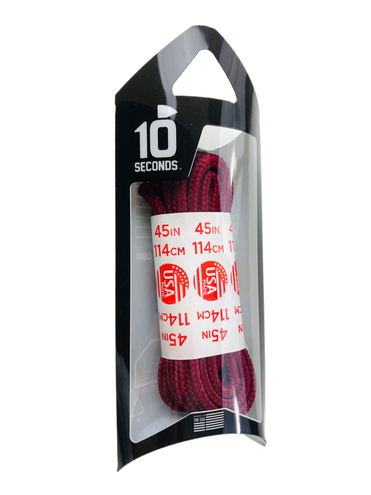 10 Seconds ® Athletic Round Laces | Maroon