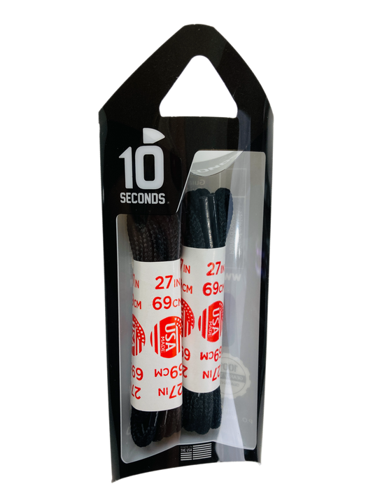 10 Seconds ® Round Dress Laces | Black - 2 pairs