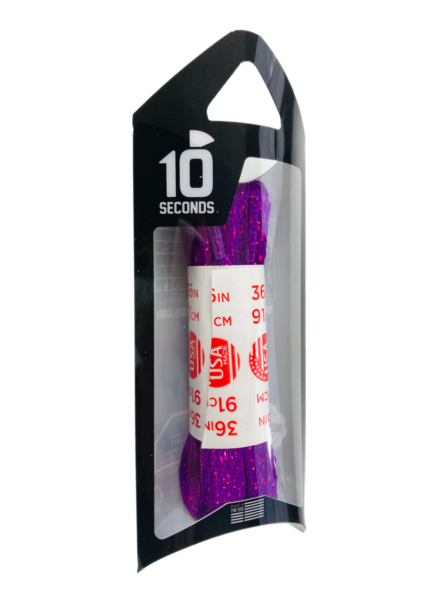 10 Seconds ® Athletic Flat Laces | Electric Fuchsia Sparkle