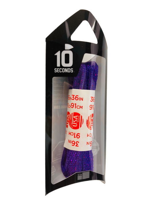 10 Seconds ® Athletic Flat Laces | Purple Sparkle