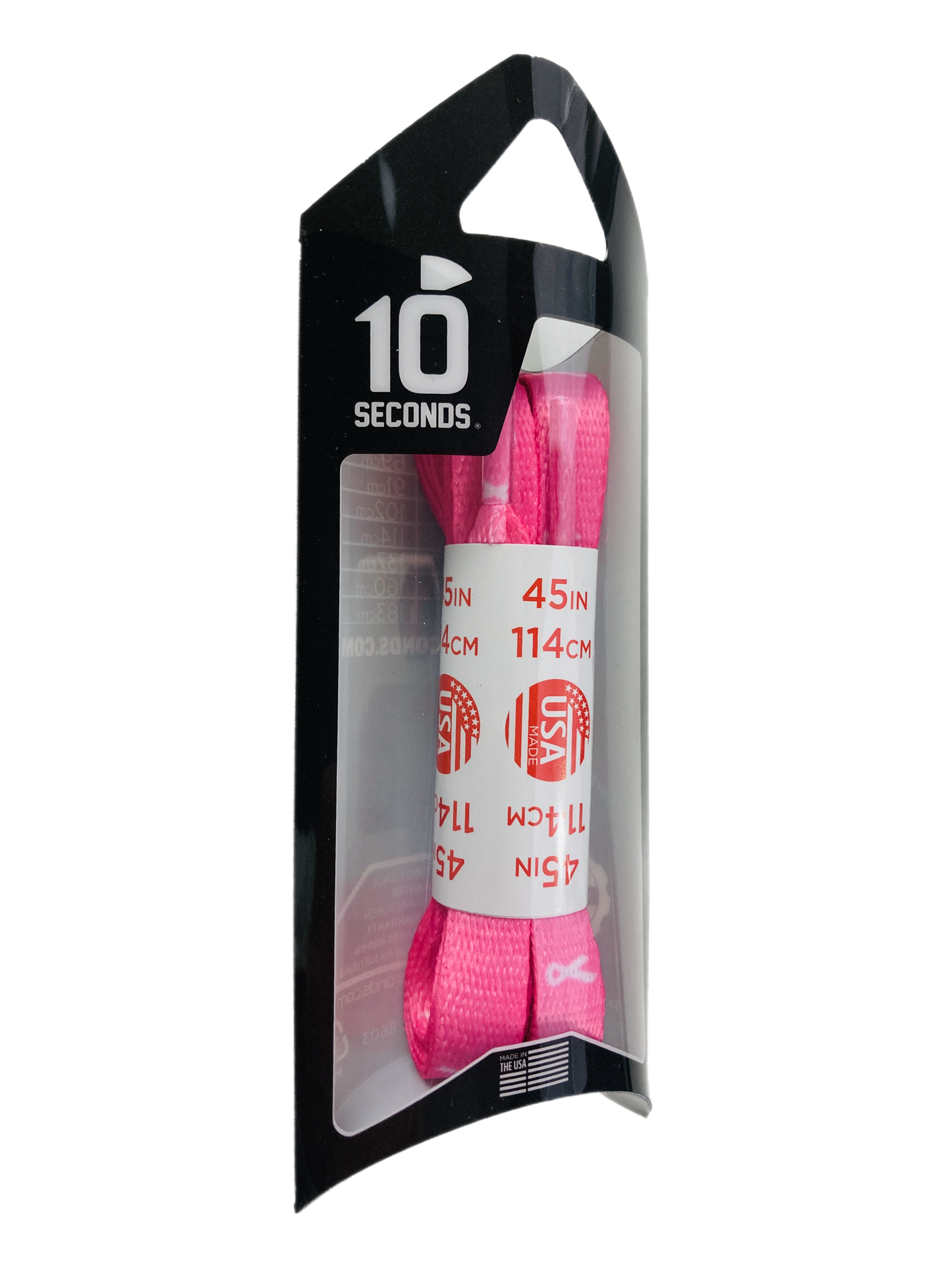 10 Seconds ® Athletic Printed Laces | Pink with White Ribbon